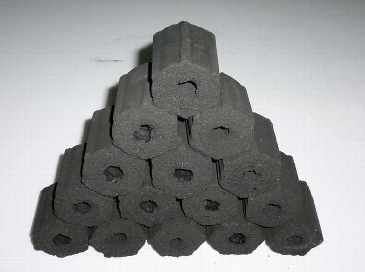 Wood charcoal briquettes